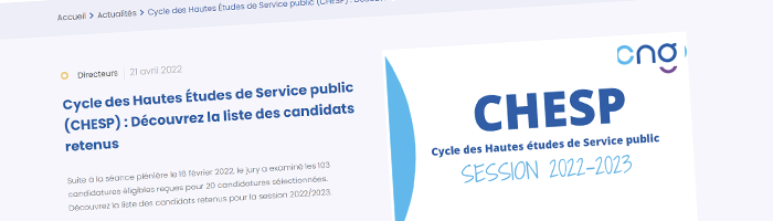 Cycle des hautes études en santé publique (CHESP) 2023/2024 : Appel à candidature ouvert par le CNG