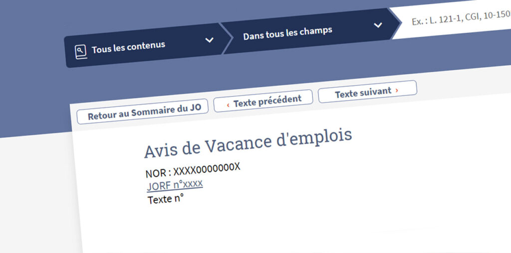Avis de vacance d'emplois